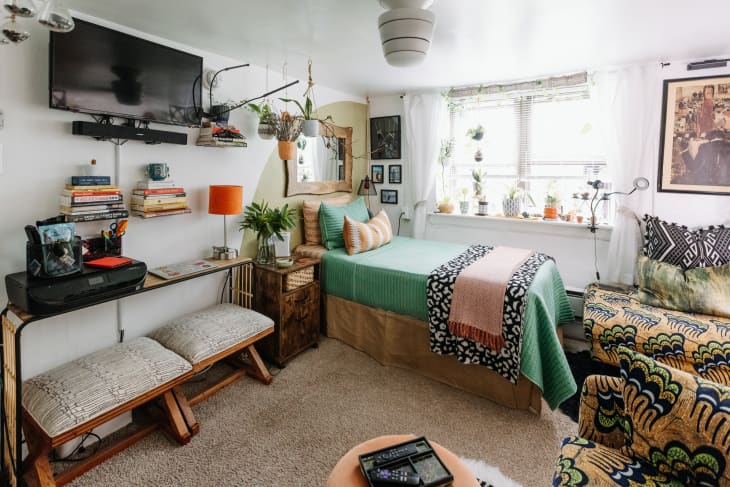 190-Square-Foot Afrohemian Studio Apartment Tour Photos | Apartment Therapy