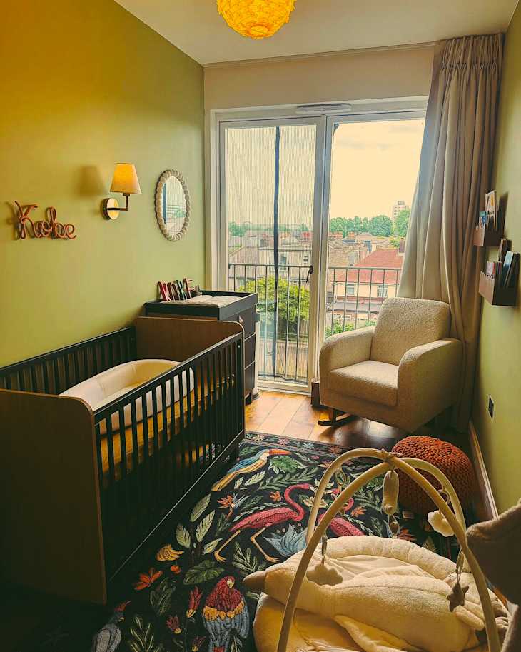A Ruggable Rug Adds Serious Drama to This “Calm” Nursery | Cubby