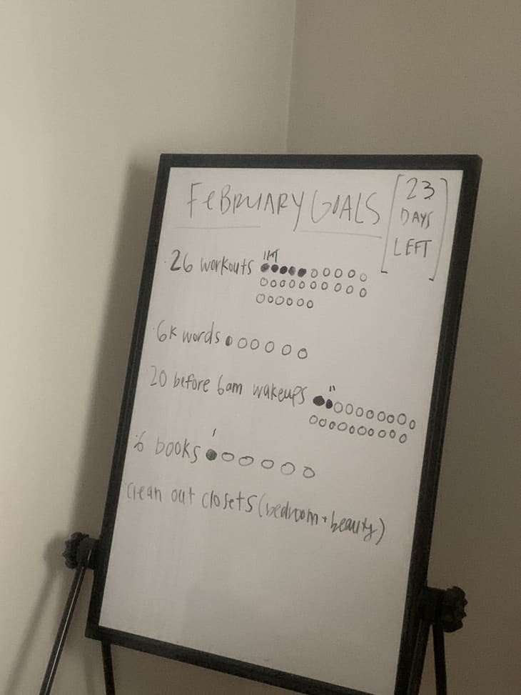 How to Stay Motivated — Whiteboard System for Goals Apartment Therapy