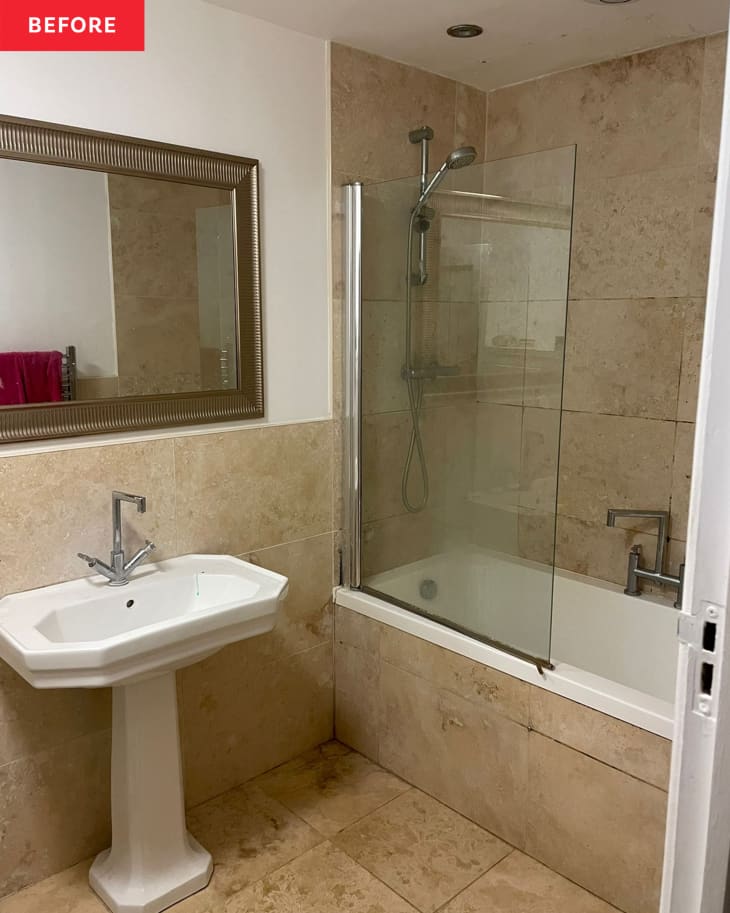 Dark Bathroom Redo with Window Install for 4,000 Pounds Apartment Therapy