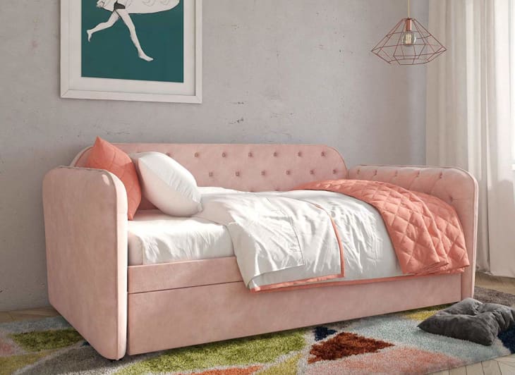 sofa trundle bed pink