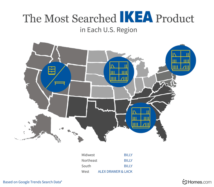 IKEA Most Searched Products U.S. By State Apartment Therapy