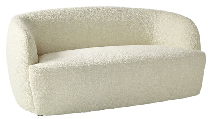 Fluffy white outlet sofa