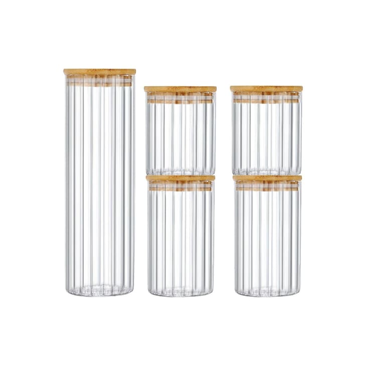 Aldi Is Selling a Chic Set of Ribbed Glass Canisters For 10 Apartment Therapy