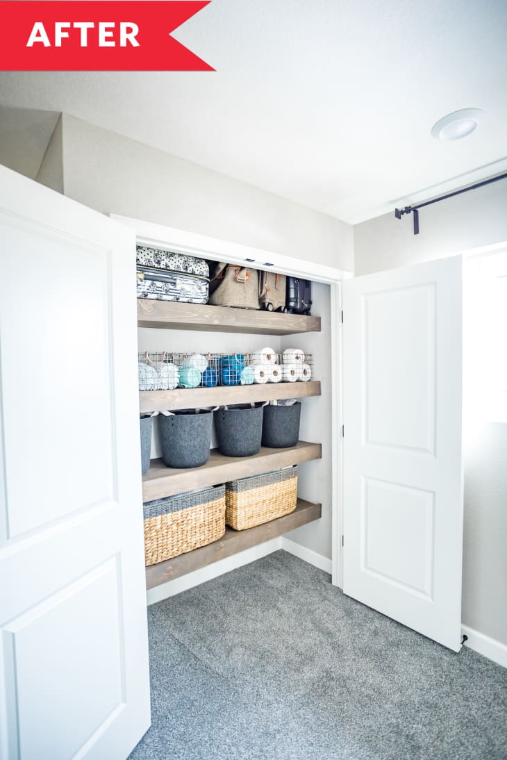 Before & After: An Organized Linen Closet That Actually Looks Stylish ...