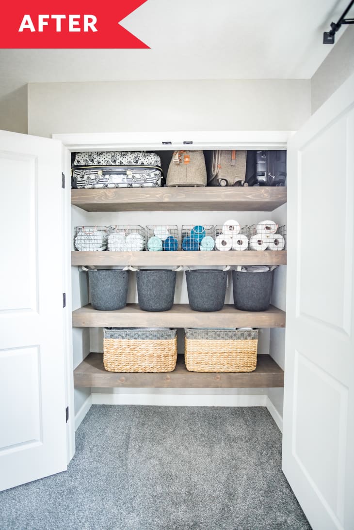 Before & After: An Organized Linen Closet That Actually Looks Stylish