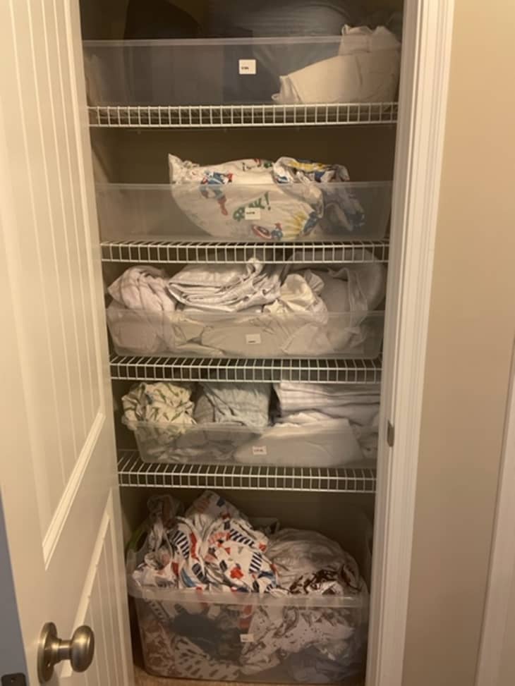 How to Organize Bedding in a Small Linen Closet Apartment Therapy