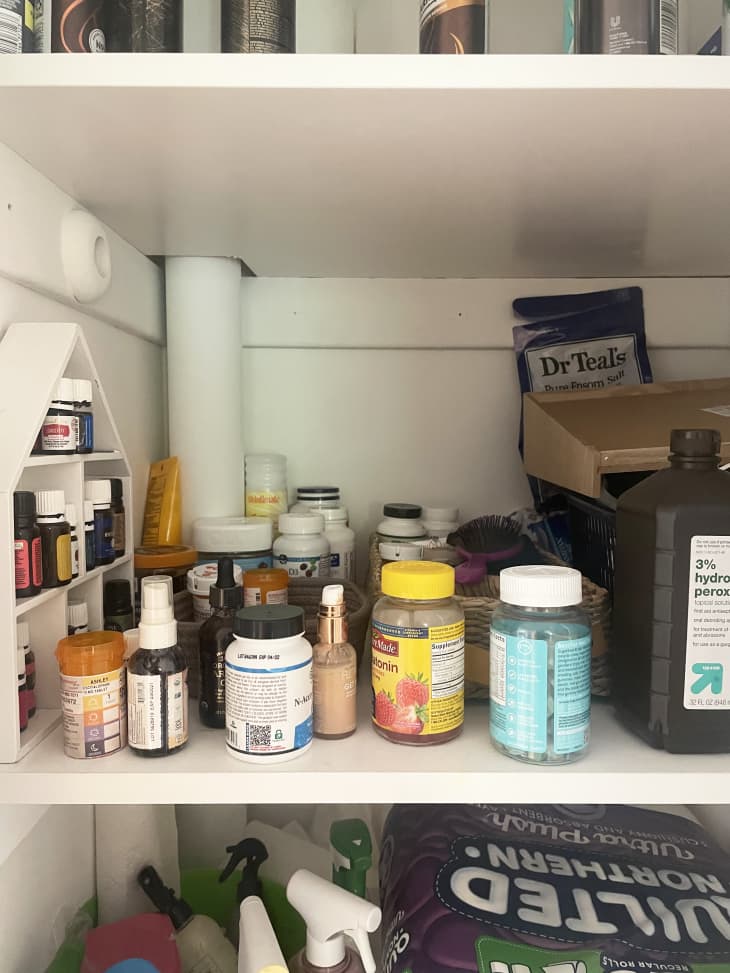 I Used a 5 Spice Rack from Target to Organize My Bathroom Closet