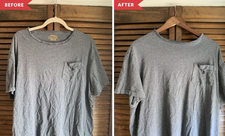 fix stretched collar t shirt