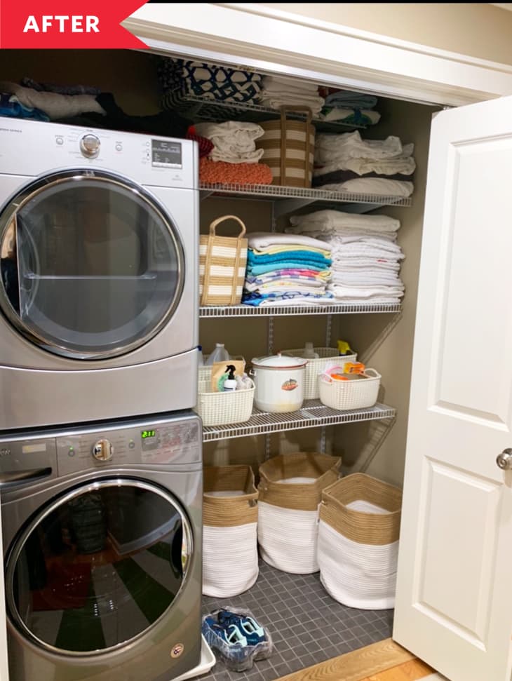 Before and After: A Laundry Closet Gets an Organizational Makeover ...