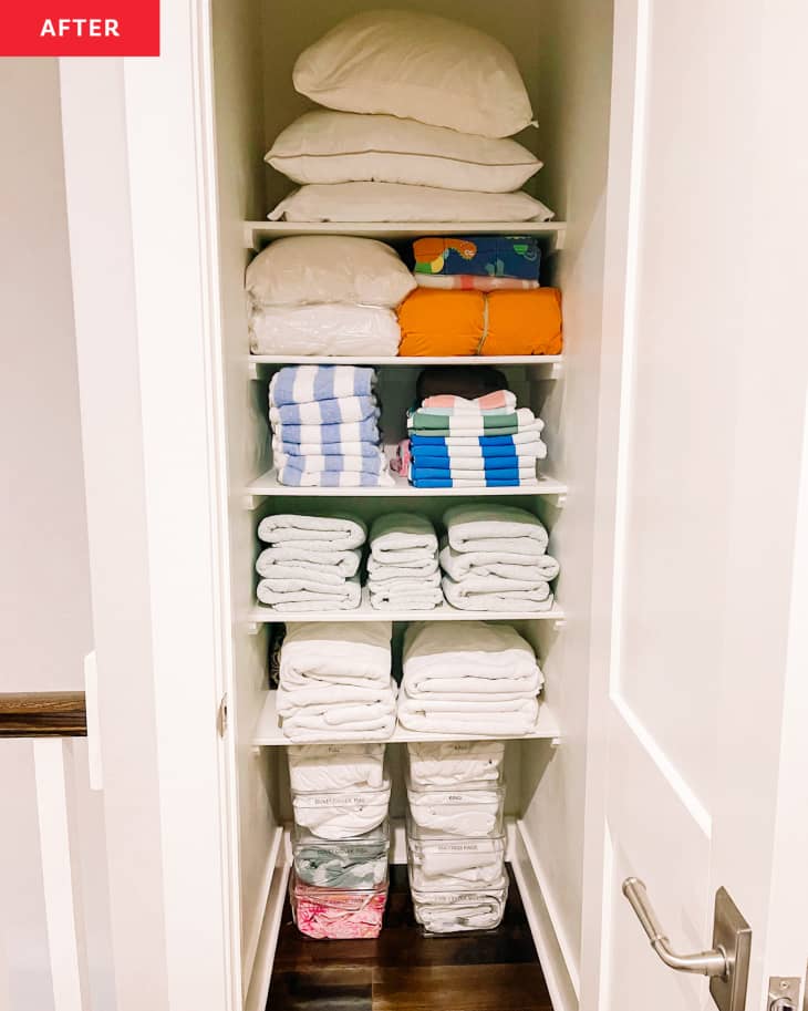 Jumbled Linen Closet Now Functional — Before and After Photos