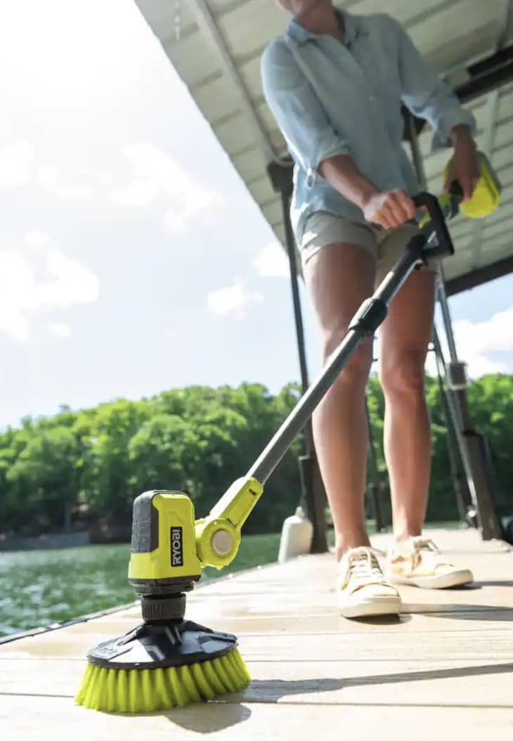 Ryobi ONE 18V Cordless Telescoping Power Scrubber Home Depot