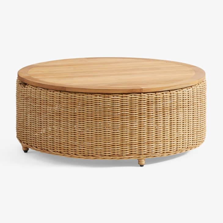 Outdoor rattan coffee online table with storage