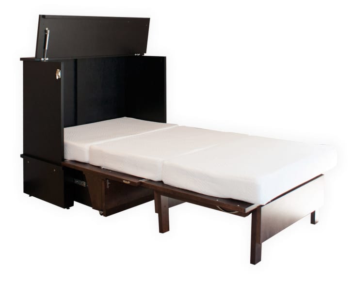 Twin hide outlet a bed