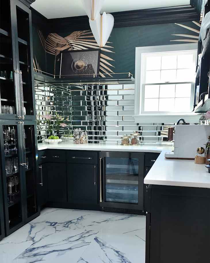 A Designer Turned a Tiny Laundry Room into a Bold Coffee Bar ...