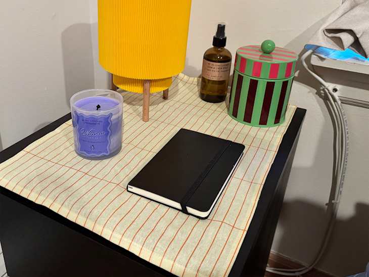 I Put IKEA's SPJUTLILJA Dish Towel Set on My Nightstand