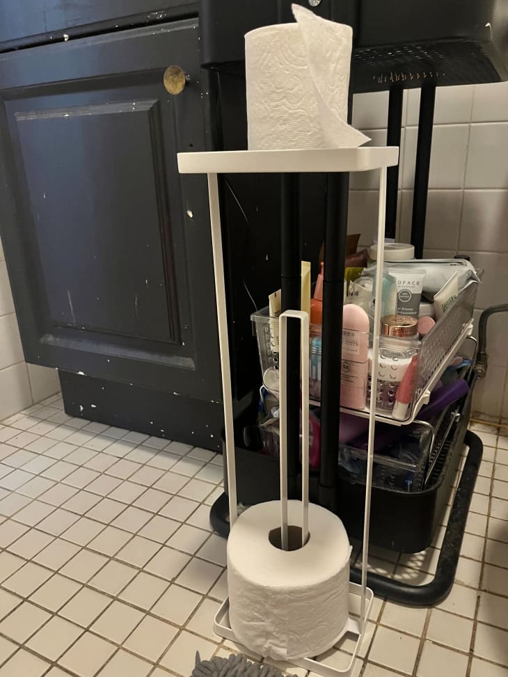 Yamazaki Tower Toilet Paper Stand I Tried It Apartment Therapy