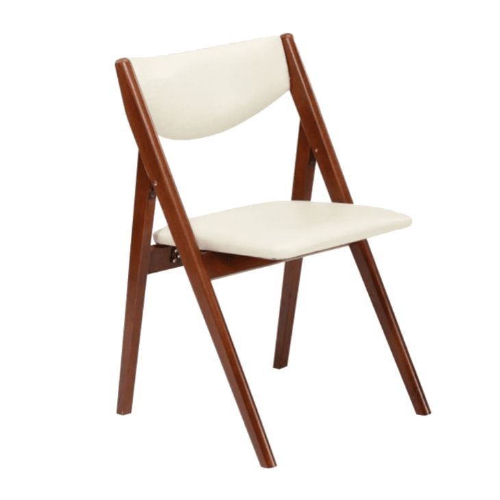 Product Image: A-Frame Wood Folding Chair in Fruitwood/Off White (Set of 2)