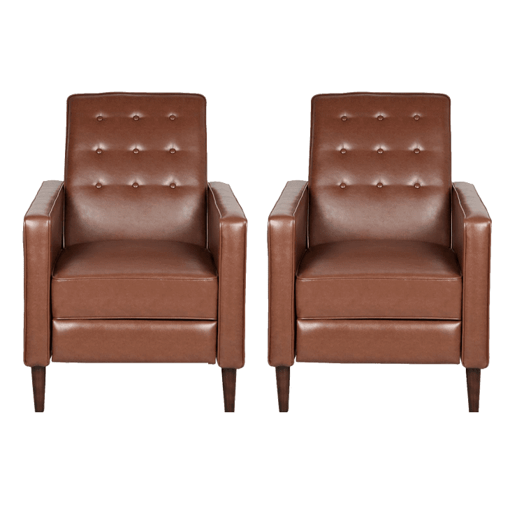 Christopher Knight Reclining Club Chairs in Cognac, Set of 2 at Amazon