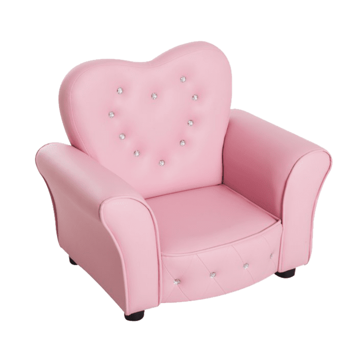 Qaba Tufted Upholstered Sofa Chair in Pink at Walmart