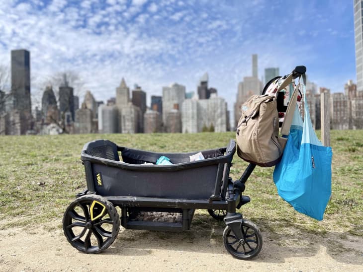 Veer wagon with bags in park.
