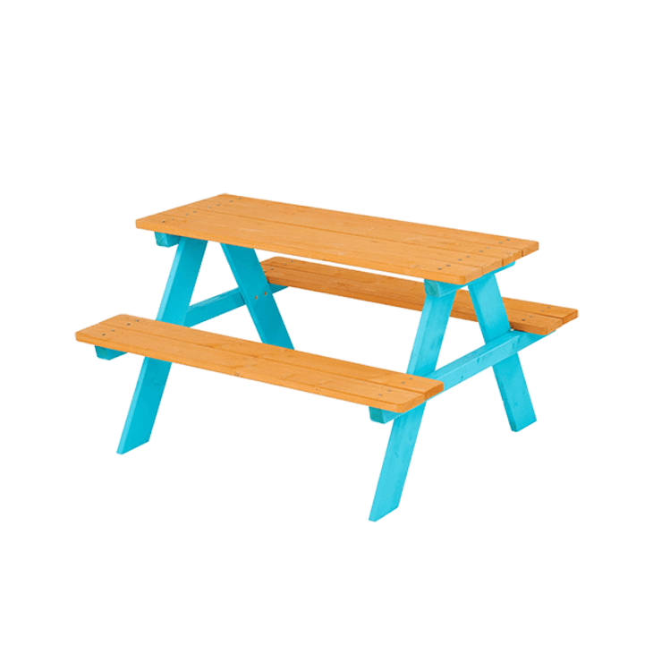 Wooden Outdoor Kids Picnic Table & Bench at Amazon