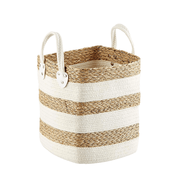 Product Image: Seagrass and Cotton Cube Basket with Handles