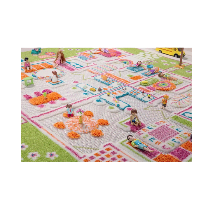 3D Kids Carpet Playmat Rug Play Time Fun House For Play w/ Dolls Mini People 