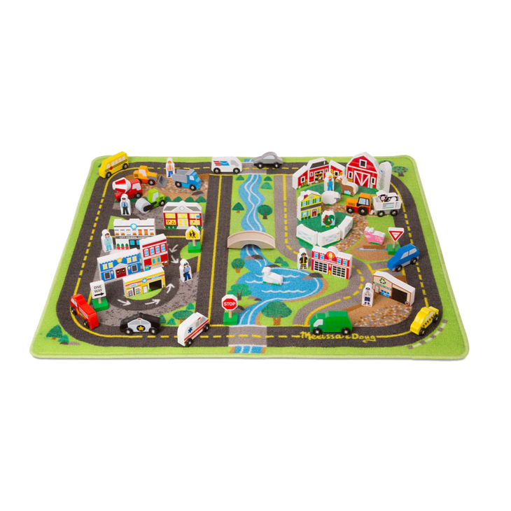 Product Image: Melissa & Doug Deluxe Road Rug Play Set Playmat