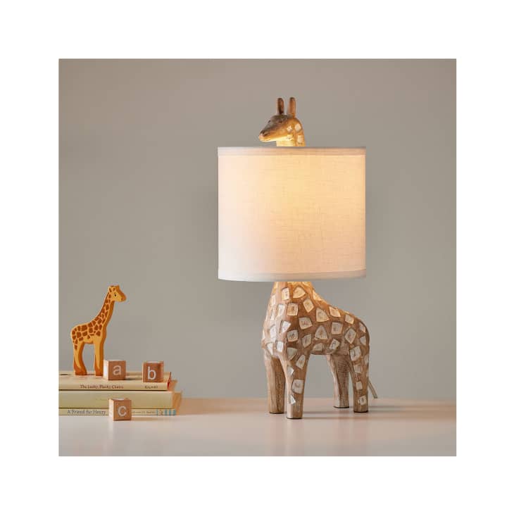 Product Image: Carved Wood Giraffe Table Lamp