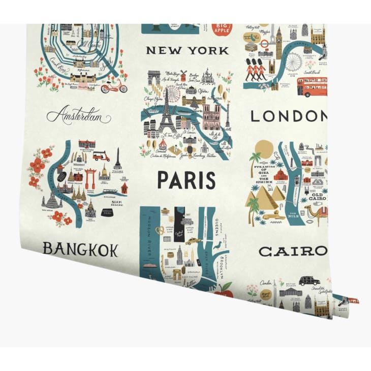 Rifle Paper Co. “City Maps” Wallpaper at Rifle Paper Co.