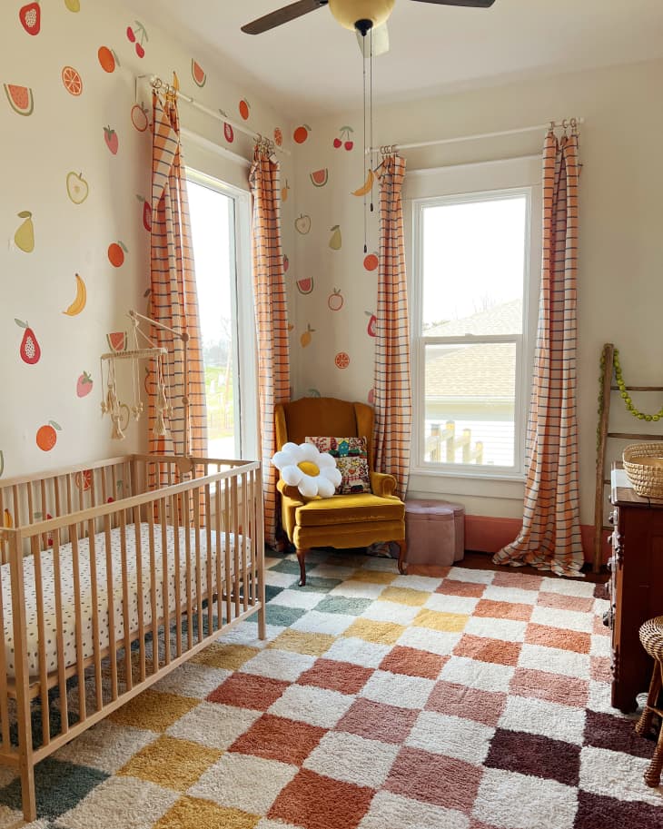 See a Nursery's Colorful $800 Makeover with Wall Decals | Apartment Therapy