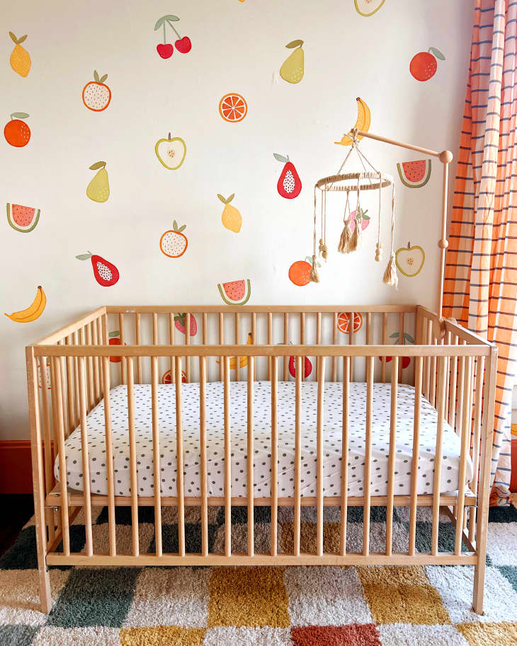 See a Nursery's Colorful $800 Makeover with Wall Decals | Apartment Therapy