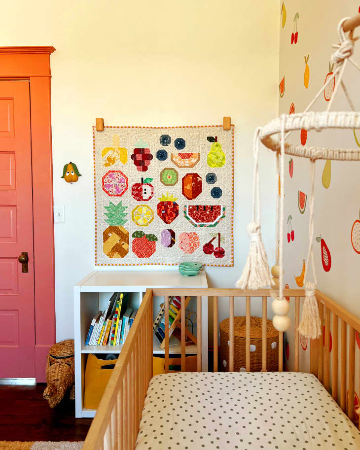 See a Nursery's Colorful $800 Makeover with Wall Decals | Apartment Therapy