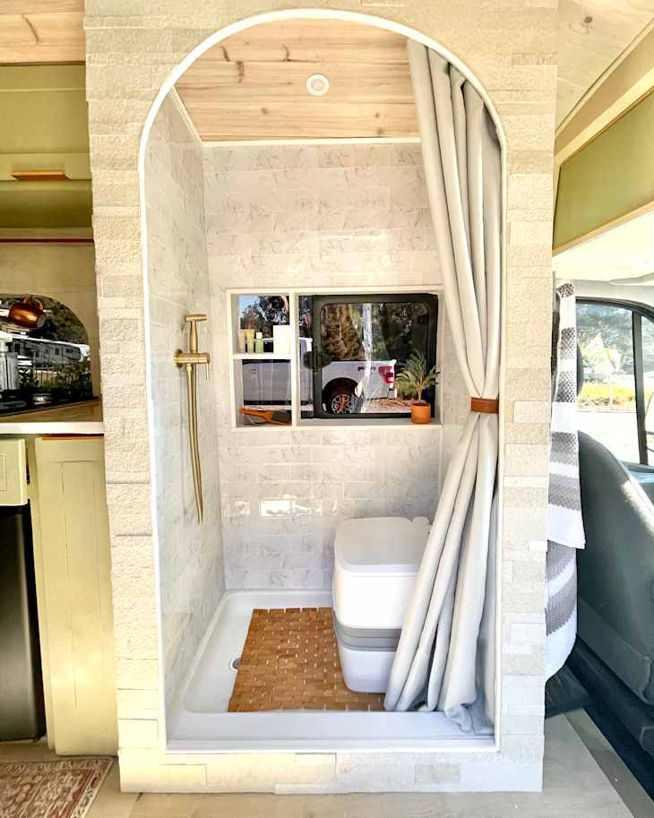 A Camper Van Shower Gets a Luxe Makeover | Apartment Therapy