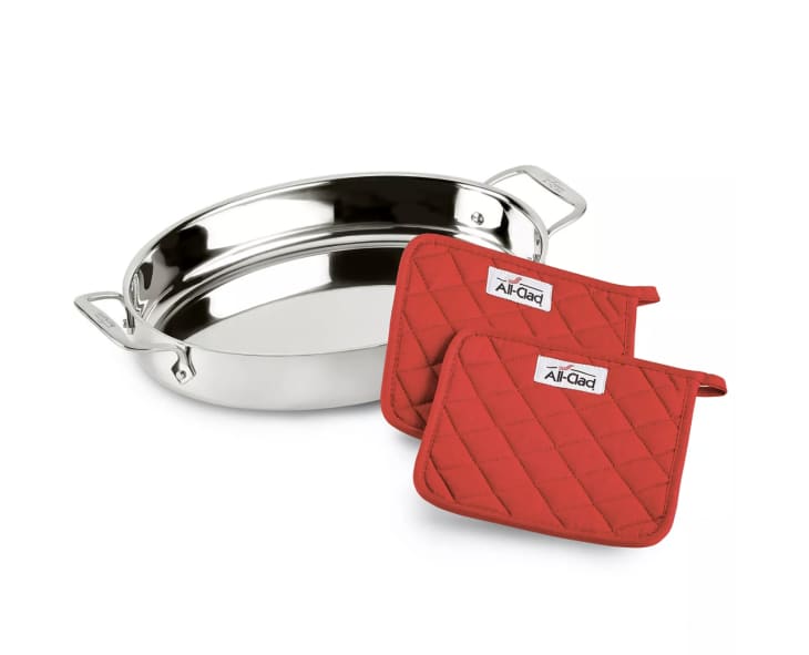 Product Image: All-Clad Stainless Steel 15" Oval Baker & Pot Holder Set