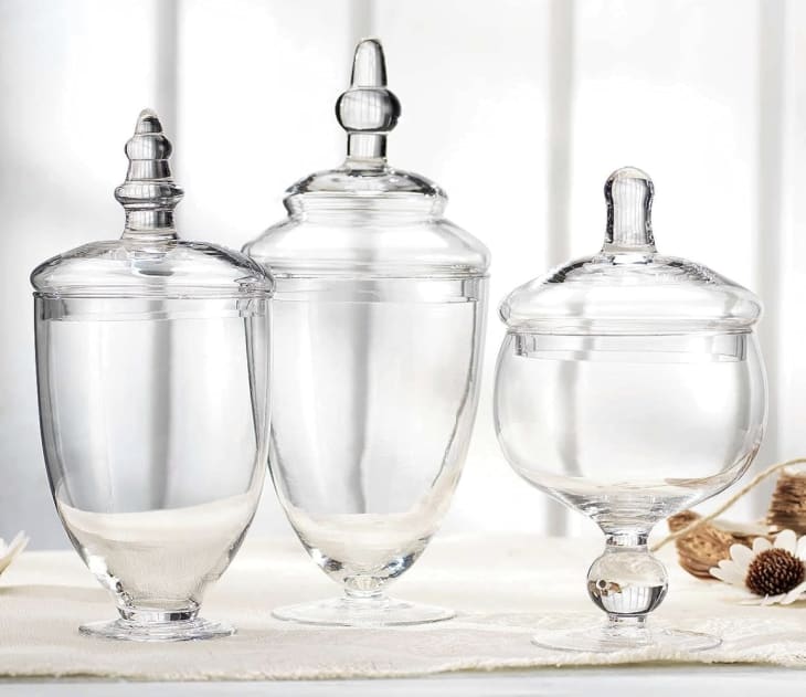 Glaver's Apothecary Jars With Lids, Set Of 3 at Amazon