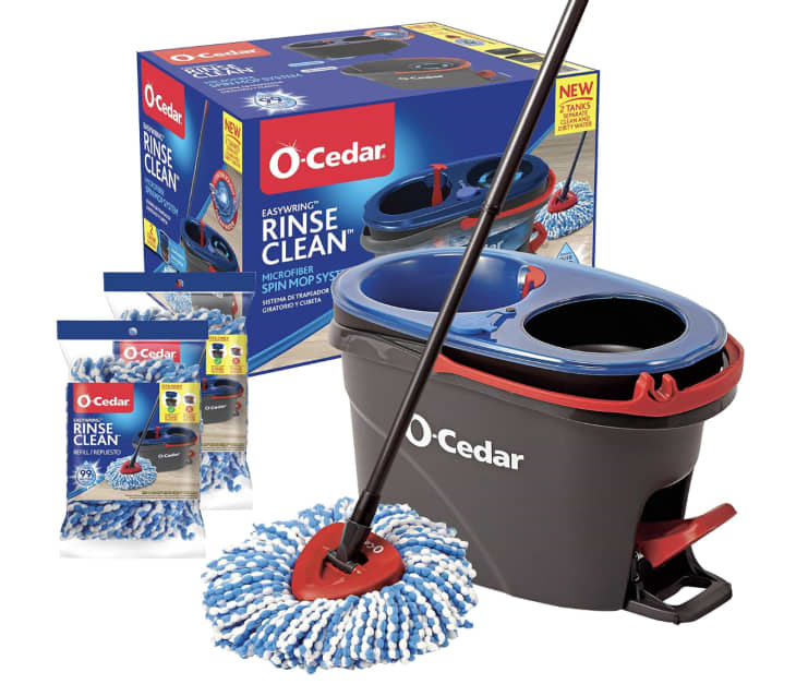 O-Cedar EasyWring Spin Mop & Bucket with 2 Refills at Amazon