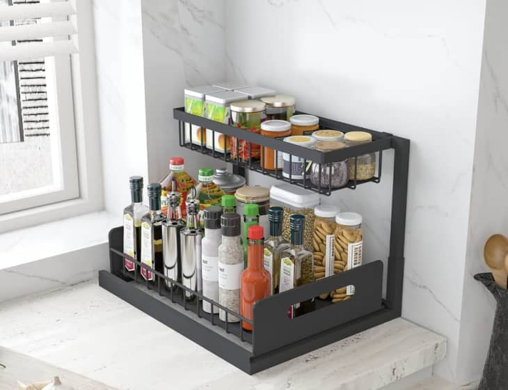 black Under Sink Organizer holder spices and pantry items