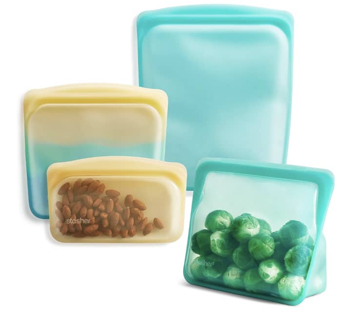 Stasher Reusable Silicone Bags, 4-Pack Storage Starter at Amazon