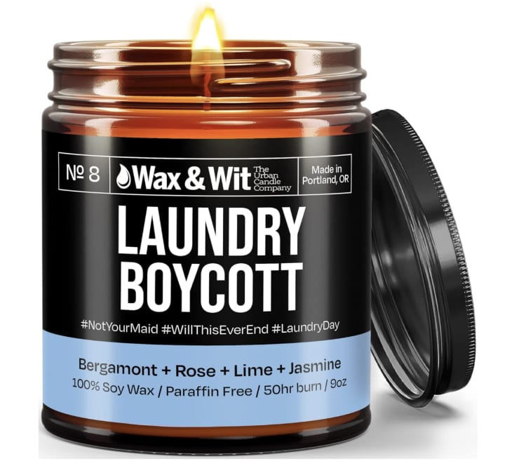 Wax & Wit Laundry Boycott Candle at Amazon