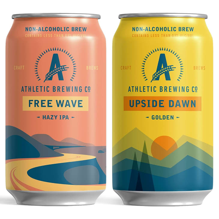 Athletic Brewing Craft Non-Alcoholic Beer (12-Pack of Upside Dawn Golden and Free Wave Hazy IPA) at Amazon