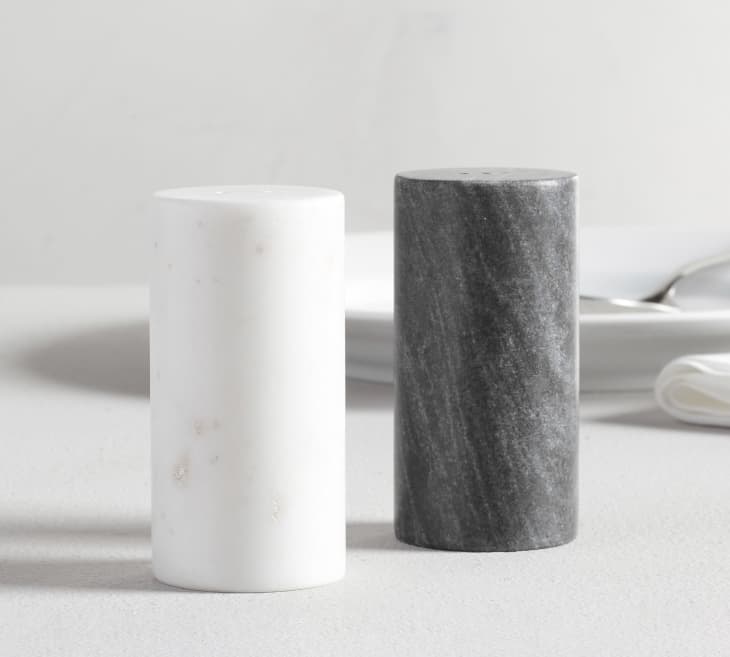 Black and White Marble Salt and Pepper Shakers at Pottery Barn