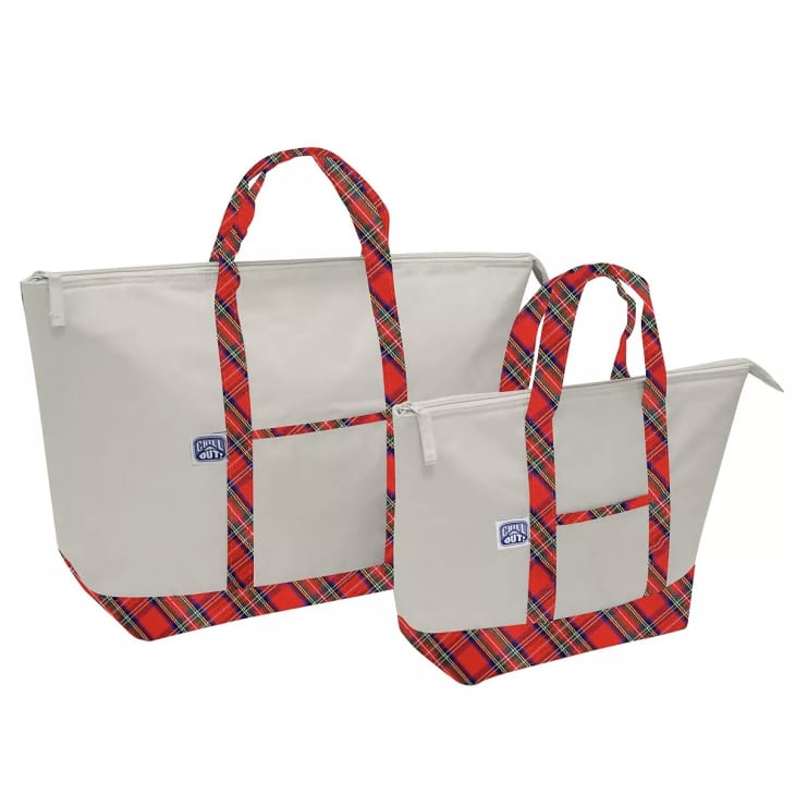 Canvas Boat Tote Cooler with Plaid Detailing (Set of 2) at Macy’s