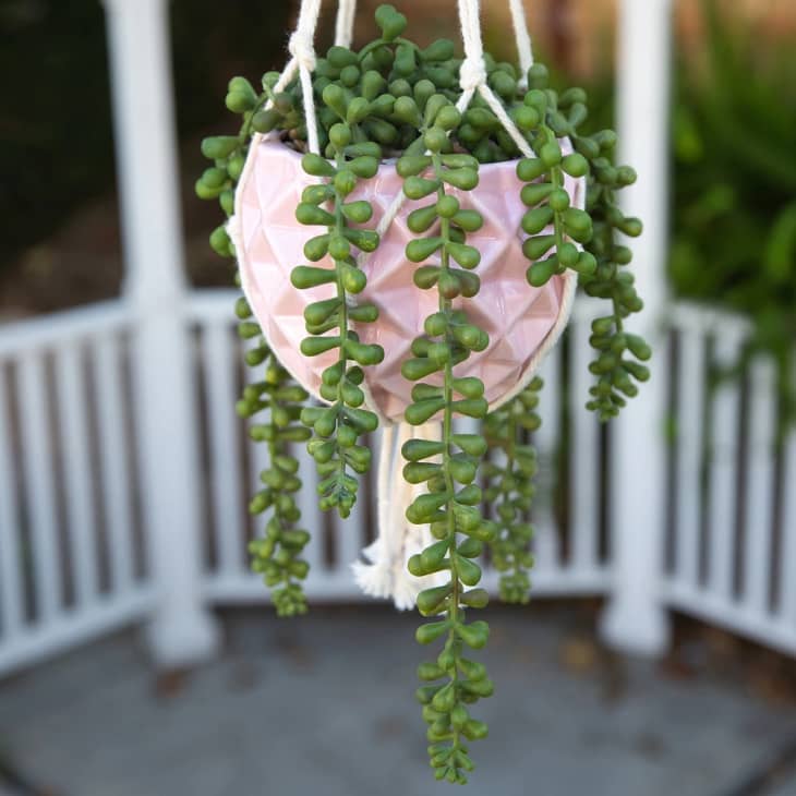 Ceramic Macrame Hanging Planter Pot at Overstock