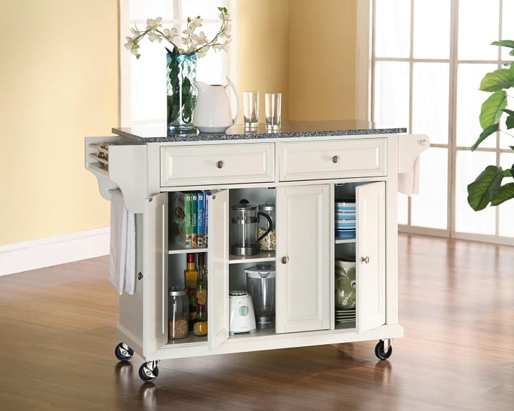 Crosley Kitchen Cart with Solid Gray Granite Top at Amazon