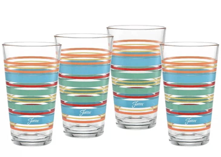 Fiesta Rainbow Radiance Stripes 16-Oz. Glass, Set of 4 at Macy’s