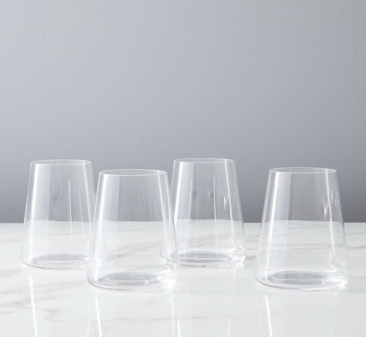 Horizon Lead-Free Stemless Crystal Glasses, Set of 4 at West Elm