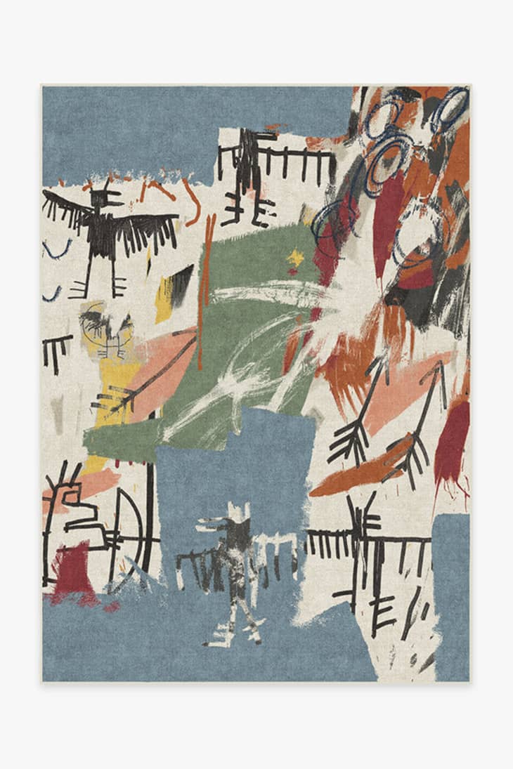 Product Image: Jean-Michel Basquiat City Of Angels Blue Multicolor Rug, 5' x 7'