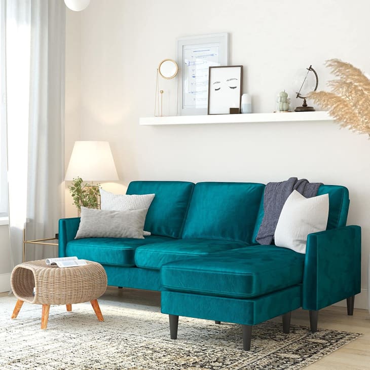 Product Image: Mr. Kate Winston Reversible Sofa Sectional, Green Velvet
